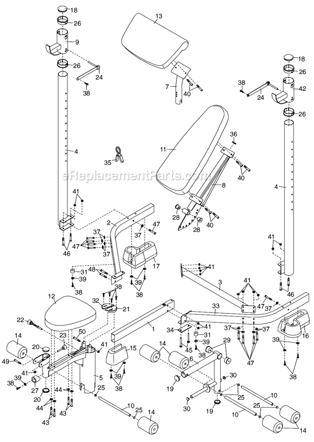 ProForm 156150 Xp 160 Weight Bench Page A Diagram
