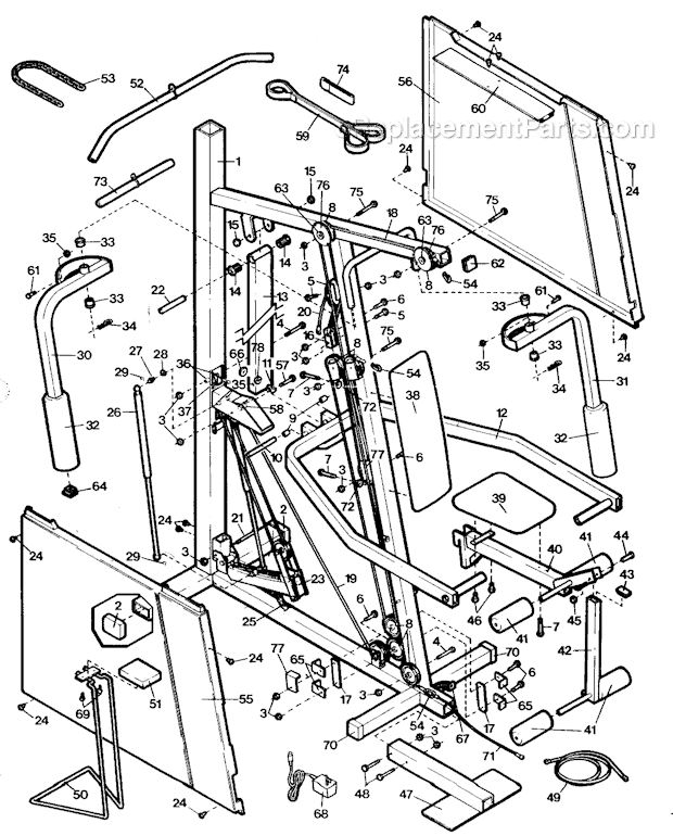 ProForm 157032 Edge 4001 Weight Trainer Page A Diagram