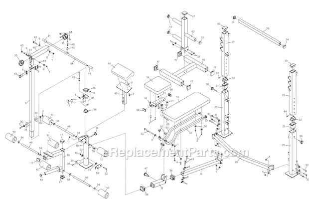 ProForm PFBE64080 640 Weight Bench Page A Diagram