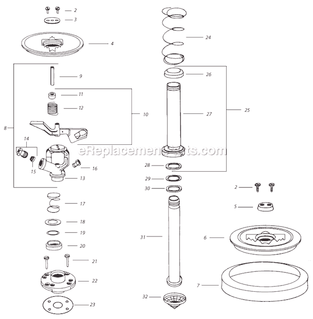 Rain Bird 21A-RC Full Circle Rotor Page A Diagram