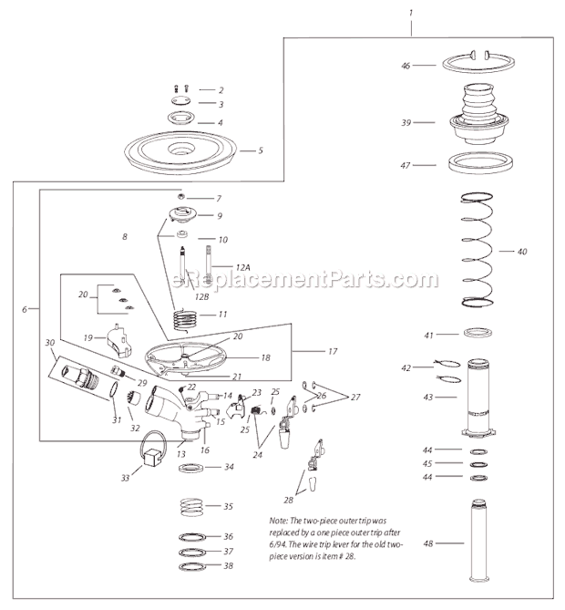 Rain Bird 95DH Part Circle Rotor Page A Diagram