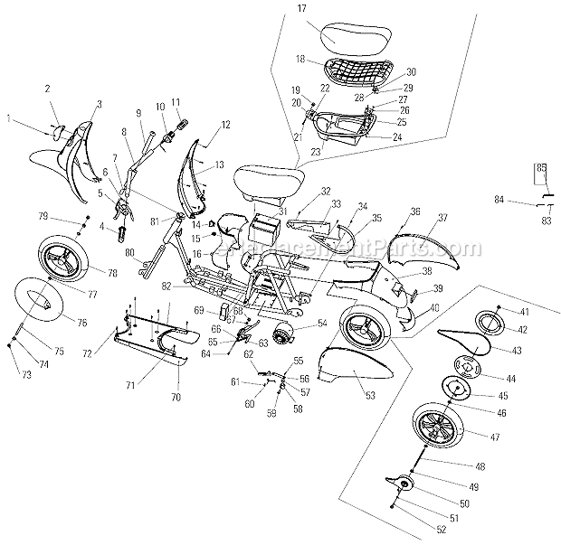 Razor PocketMod 24V Electric Scooter Page A Diagram