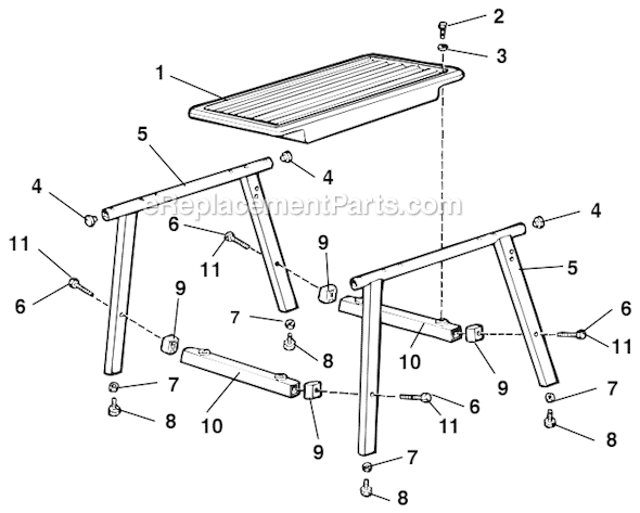 Ridgid 100A Leg and Tray Stand Page A Diagram