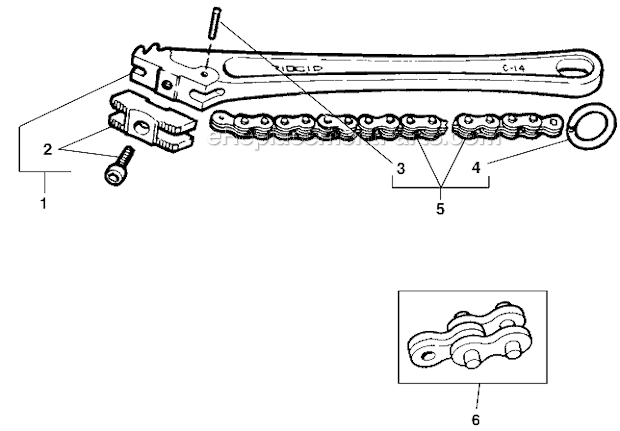 Ridgid C24 (31325) Heavy-Duty Chain Wrench Page A Diagram