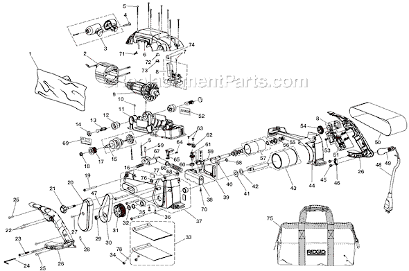 Ridgid R2720 Belt Sander Page A Diagram