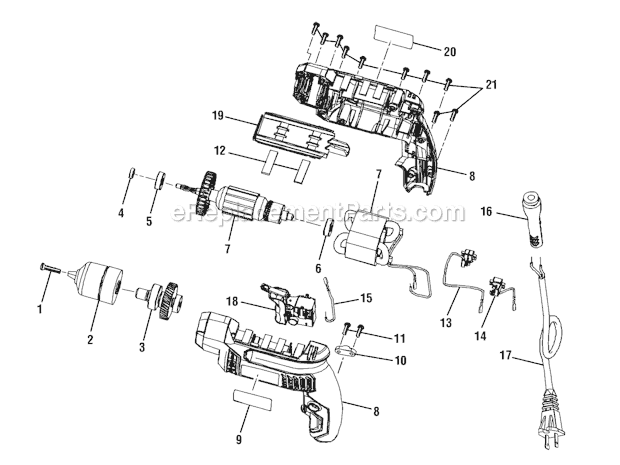 Ridgid R7001 3/8 In Professional Electric Drill Page A Diagram