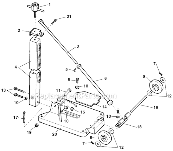 Ridgid RB-214A Swivel Base and Mast Page A Diagram
