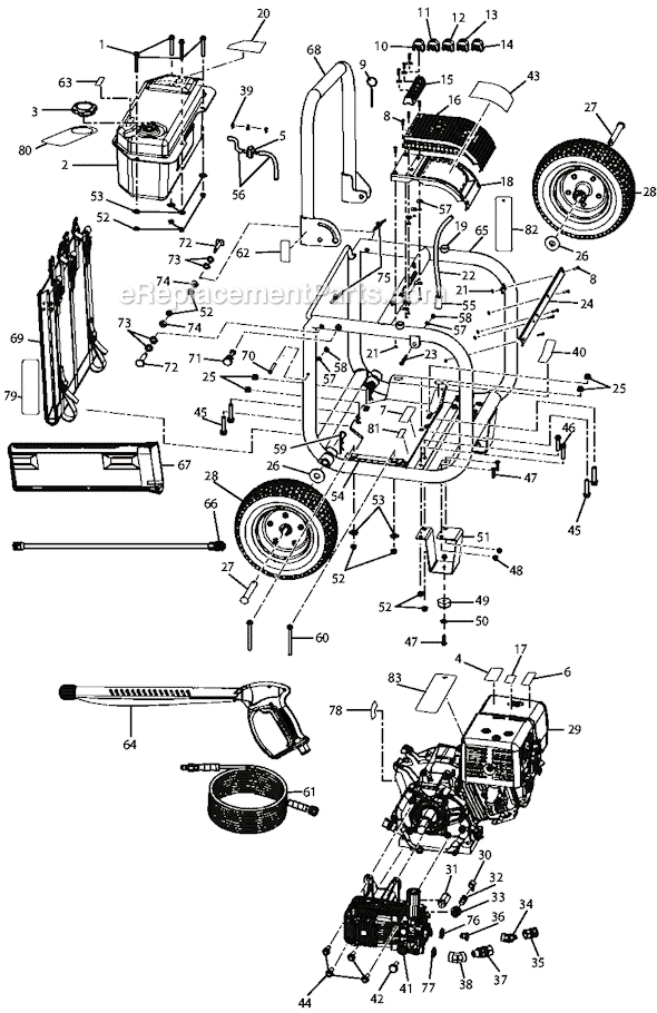 Ridgid RD80971 Gasoline Pressure Washer Page A Diagram