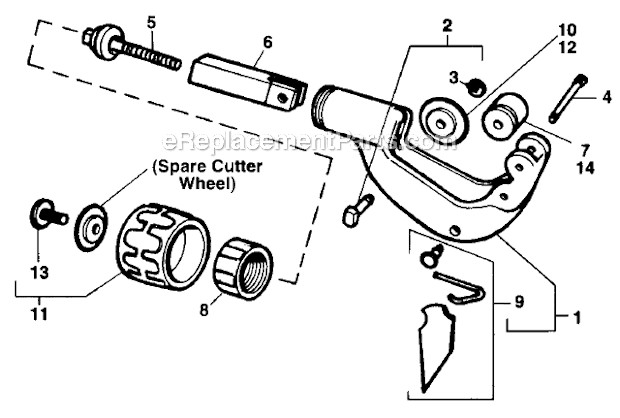 Ridgid 105 Constant Swing Tubing Cutters Page A Diagram