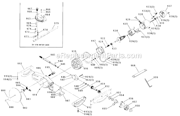 Rockwell 34-345 Table Saw Page A Diagram