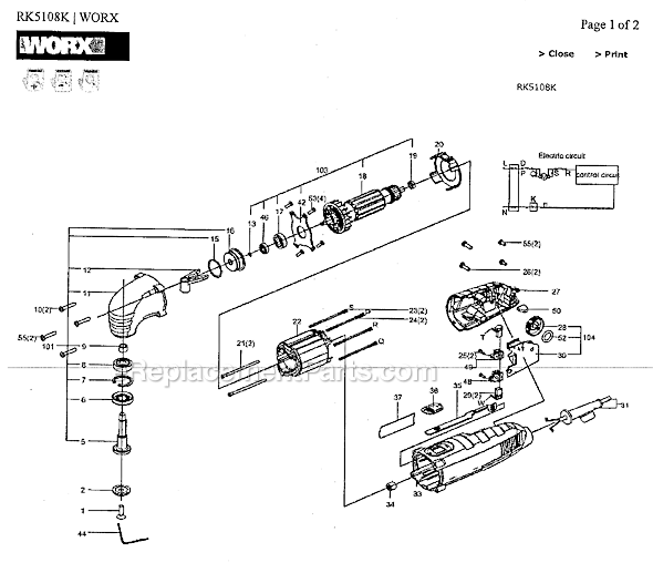 Rockwell RK5108K SoniCrafter Page A Diagram