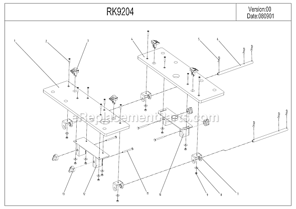 Rockwell RK9204 Jawhorse Work Table Page A Diagram
