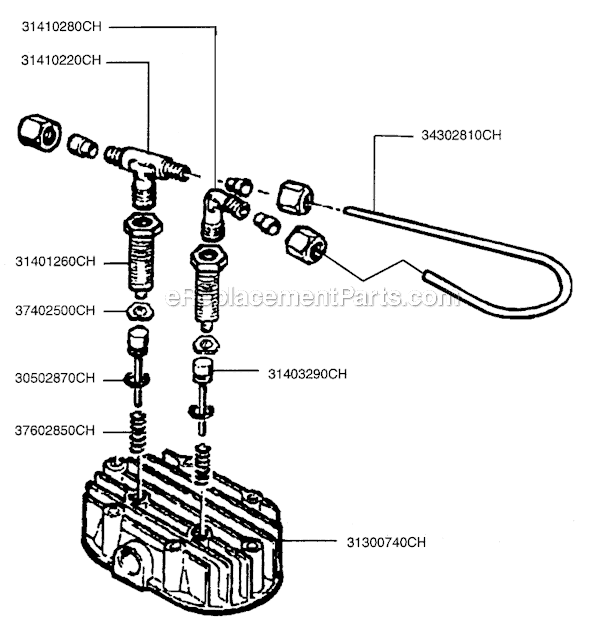 Rolair PMP112K11CHHU Air Compressor Pump Page (1) Diagram