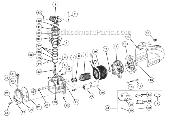 Rolair PMP11SF2500FC Direct Drive Pump Page A Diagram