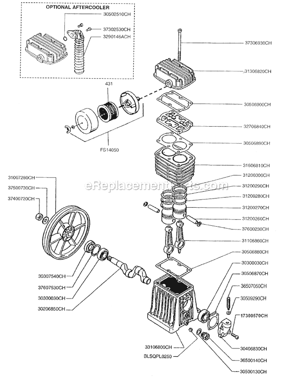 Rolair PMP12K12CH Belt Drive-Single Stage Pump Page A Diagram