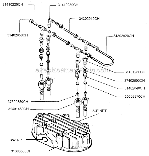 Rolair PMP12K35CHHU Belt Drive-Single Stage Pump Page A Diagram