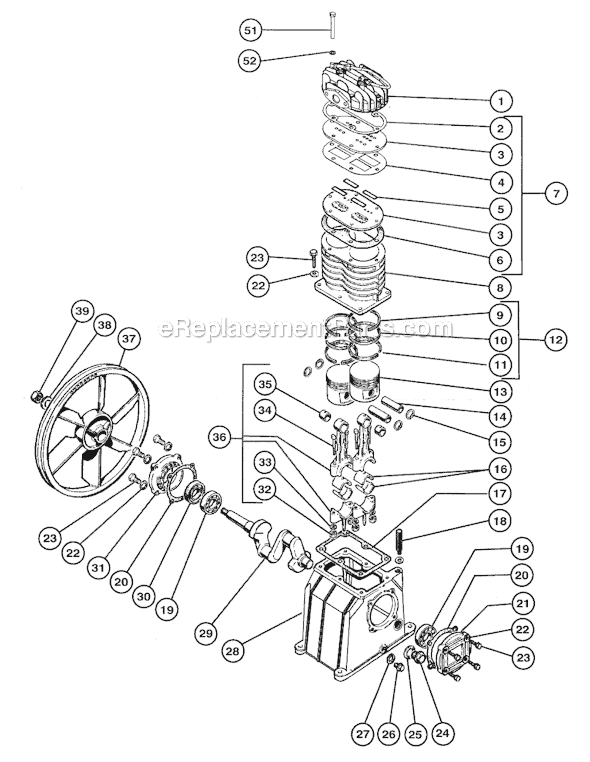 Rolair PMP12KEMGCH Belt Drive-Single Stage Pump Page A Diagram