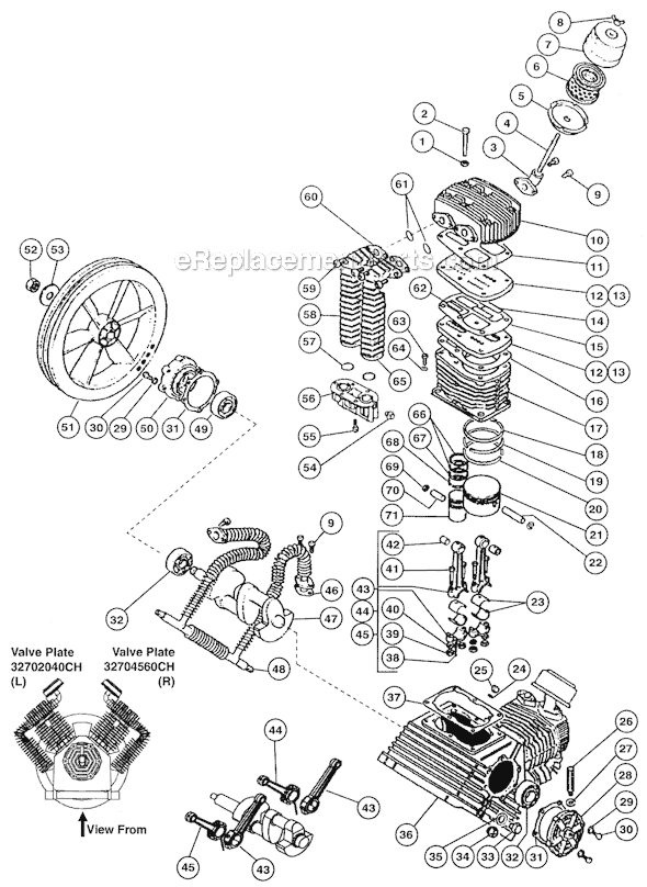 Rolair PMP24K60CH 2-Stage Belt Drive Pump Page A Diagram