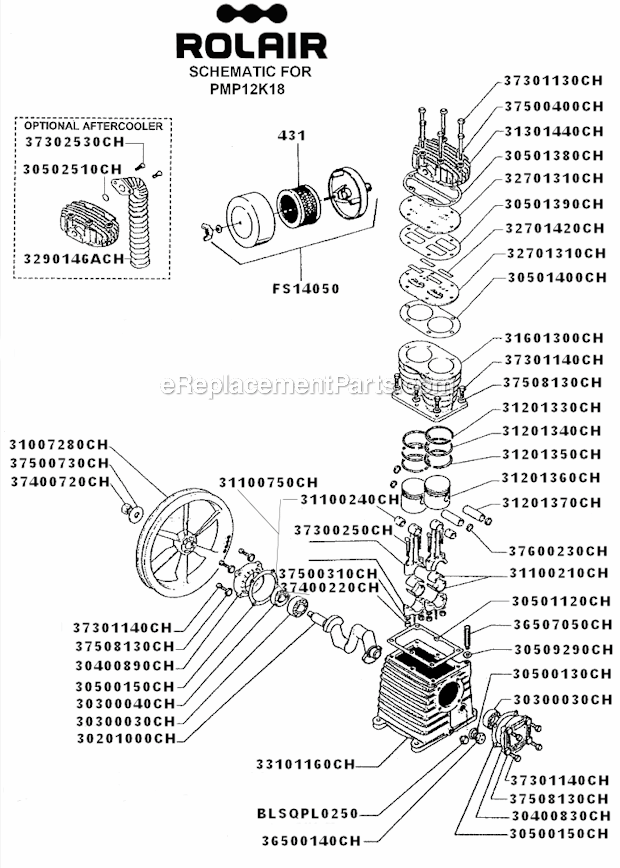Rolair V3160K18 3-HP Single-Stage Air Compressor Page A Diagram