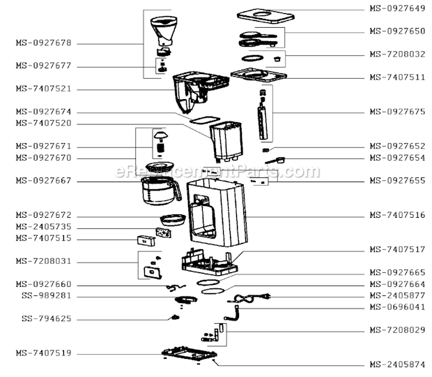 Rowenta CG8012UA/7Q Morrison Coffee Maker Page A Diagram