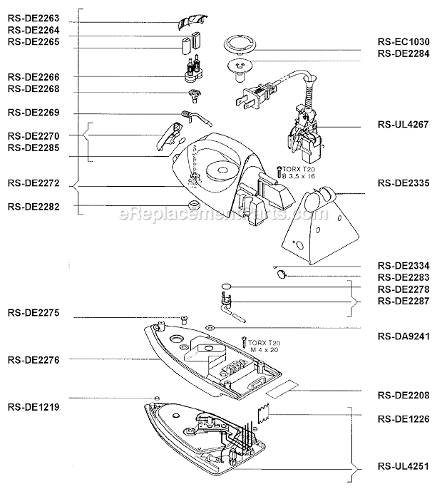 Rowenta DE334 Surfline Iron Page A Diagram
