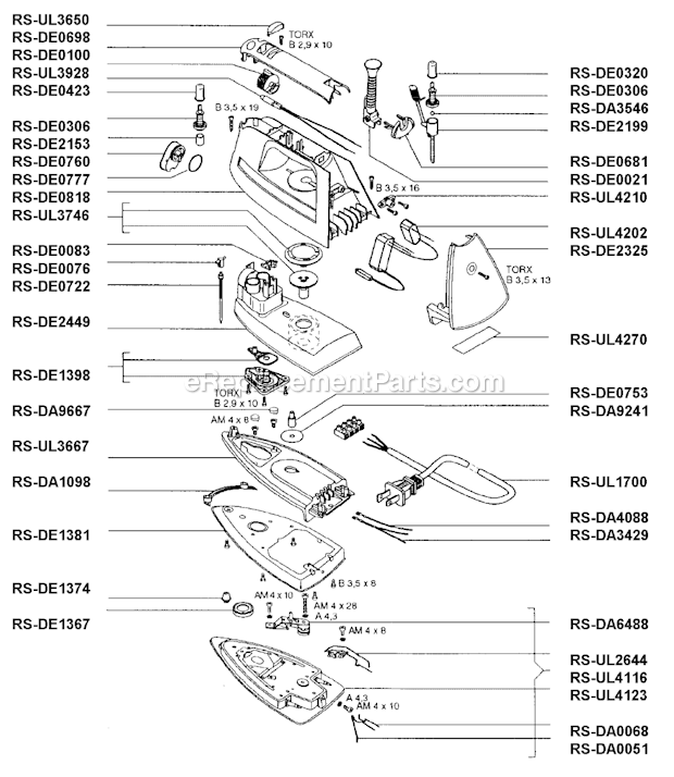 Rowenta DE831 Professional Iron Page A Diagram