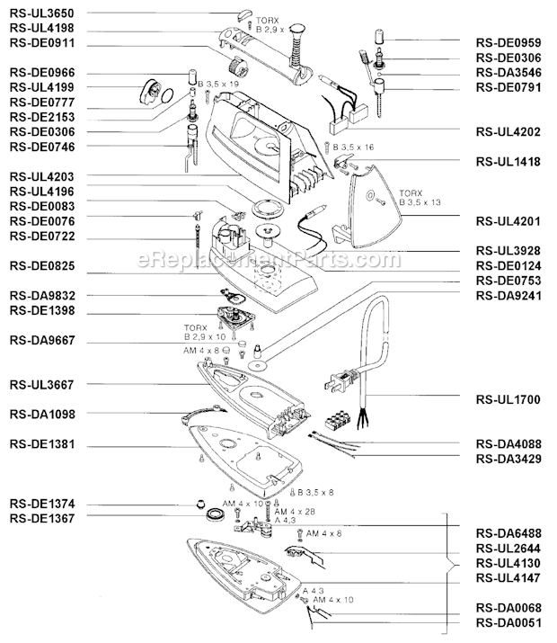 Rowenta DE88.4B Professional Iron Page A Diagram