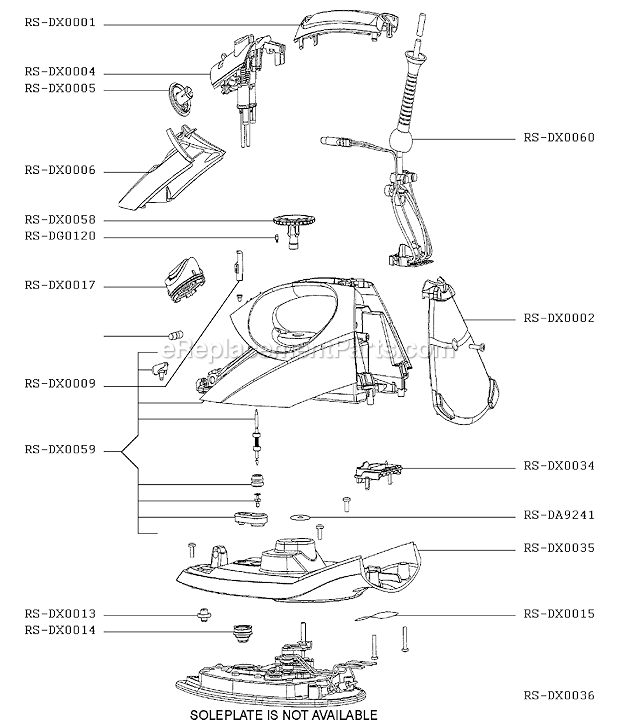 Rowenta DX9500U5 Steam Iron Page A Diagram