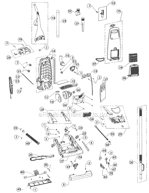 Royal RY7000 Procision Vacuum Page A Diagram