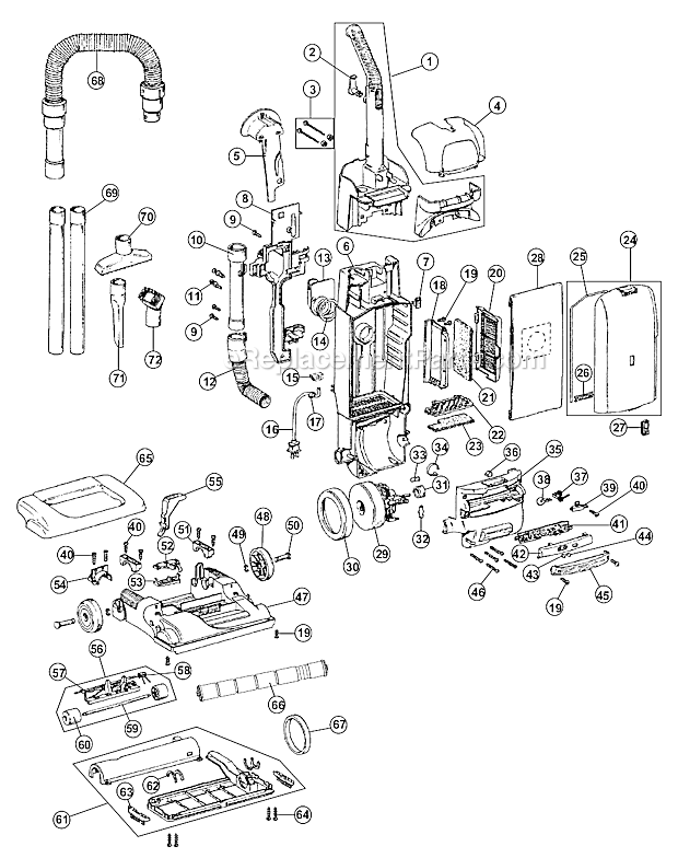 Royal UR30085 Pro Series Clean Seeker Vacuum Page A Diagram