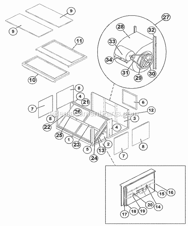 Ruud RHGF-100ZK Air Handlers - Commercial Exploded View 100 Diagram