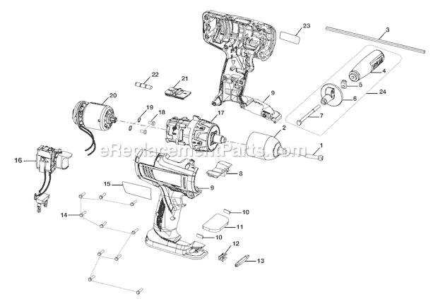 Ryobi P212B 18 Volt Hammer Drill Page A Diagram