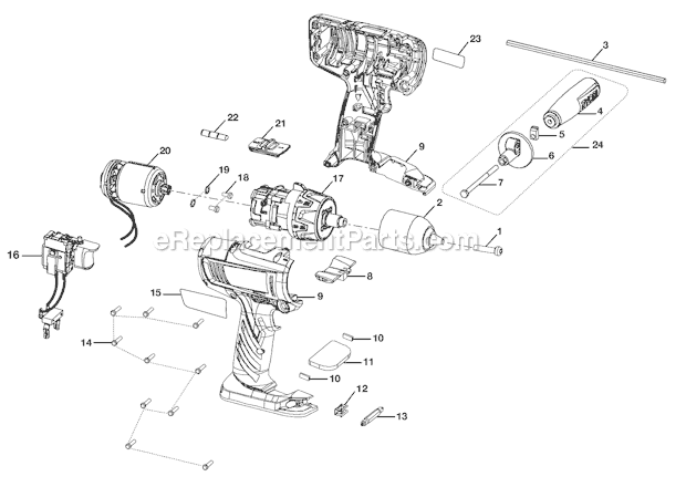 Ryobi P212G 18 Volt Hammer Drill Page A Diagram