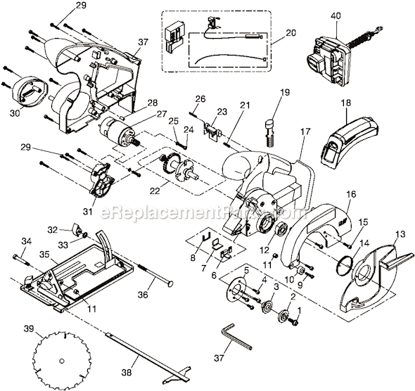 Ryobi P500 18V Cordless Trim Saw W/Laser Guide Page A Diagram