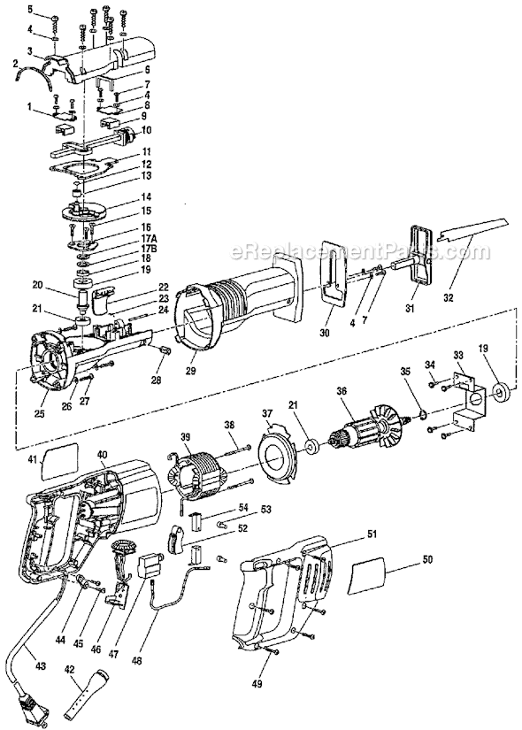 Ryobi RJ161V Variable Speed Reciprocating Saw Page A Diagram