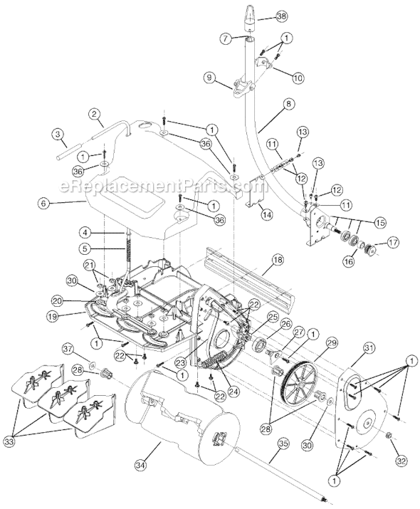 Ryobi ST720r (41BJST-A034) Handheld Snow Thrower Attachment Page A Diagram