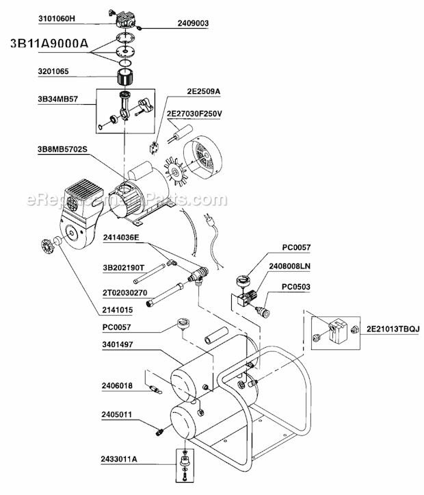 Senco PC0968 Electric Air Compressor Page A Diagram