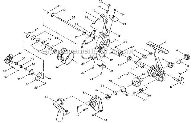 Shakespeare 200B Sigma Ultralight Spinning Reel Page A Diagram