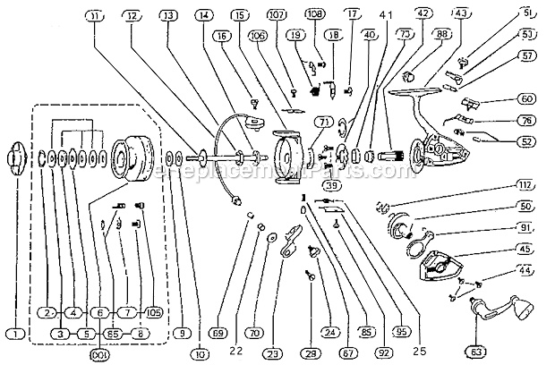 Shakespeare 2200-040CK Sigma Reel Page A Diagram