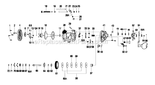 Shakespeare TW20 Tidewater Levelwind Reel Page A Diagram