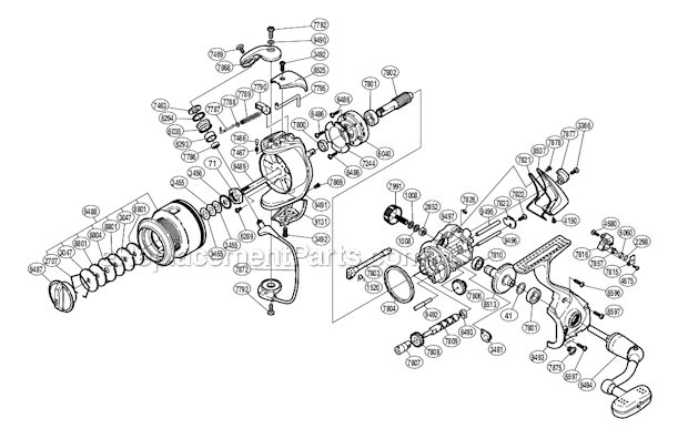 Shimano 2500MGFA Stradic Spinning Reel Page A Diagram