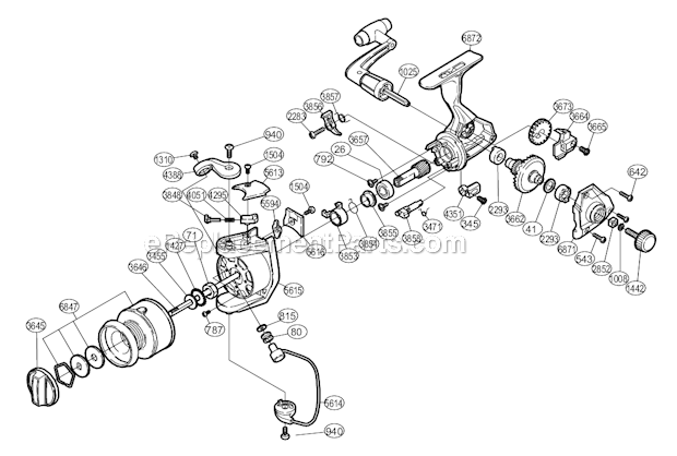 Shimano AX2000FA AX Spinning Reel Page A Diagram