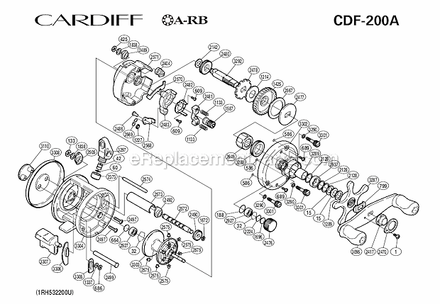 Shimano CDF-200A Cardiff Baitcast Reel Page A Diagram