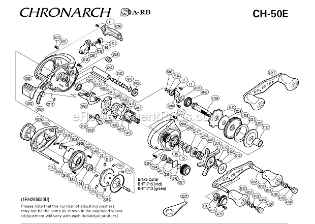 Shimano CH-50E Chronarch Baitcast Reel Page A Diagram