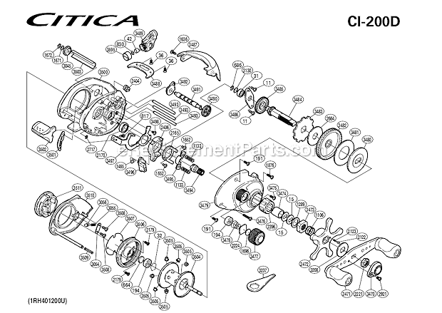 BNT1498 Citica CI200 CI201 Worm Shaft Assembly SHIMANO BAITCASTING REEL PART 
