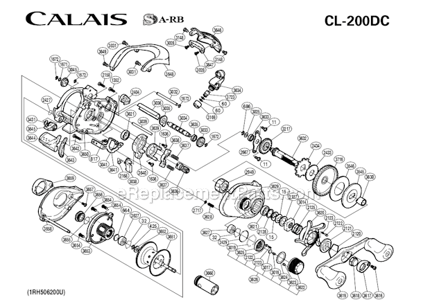 Shimano CL-200DC Calais Digital Control Reel Page A Diagram
