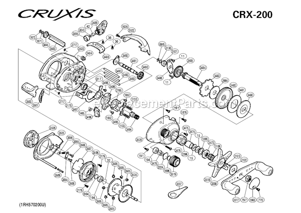 Shimano CRX-200 Cruxis Baitcasting Reel Page A Diagram
