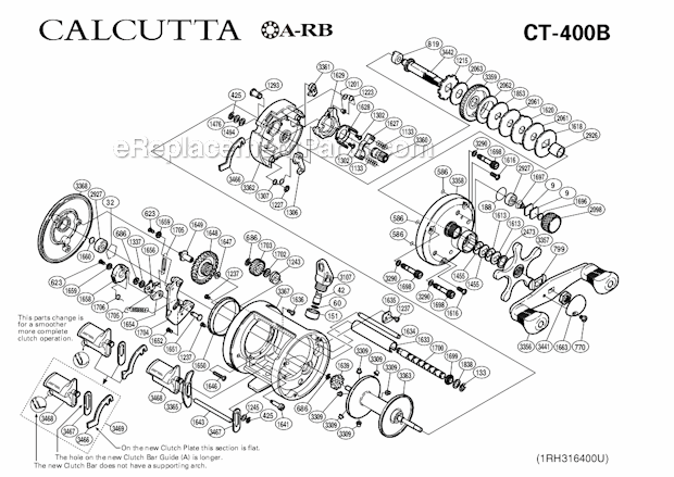 Shimano CT-400B Calcutta Baitcast Reel OEM Replacement Parts From