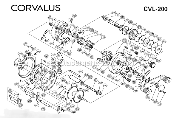 Shimano CVL-200 Corvalus Baitcast Reel Page A Diagram
