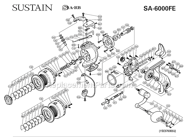 Shimano SA6000FE Sustain Spinning Reel Page A Diagram